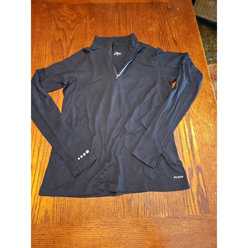 Crane Womens‎ Shirt Activewear Small Long Sleeve Thumb Hole Blk Quick-Dry (A530)